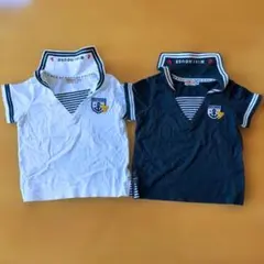 ミキハウス ポロシャツ風Tシャツ90 2枚セット