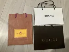 値下　GUCCIグッチ、CHANELシャネル、 ETROエトロ　紙袋小3枚⭐️