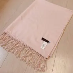【美品】ピンク　大判ストール　ウール　マフラー　ショール　無地　結婚式