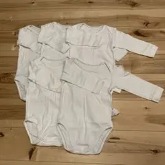 UNIQLO ベビー 無地長袖ボディスーツ 5枚セット 80