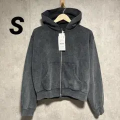 ZARA ウォッシュドジップアップフーディ S 新品 パーカー