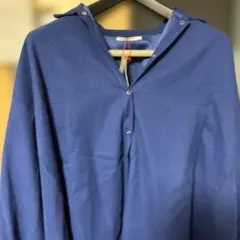 ［人気ブランド］ネイビー フード付きシャツ 長袖