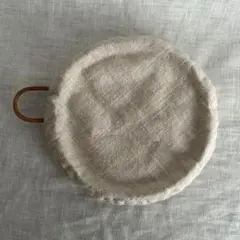 厚手しっとりリネン100 ポットマット1枚　ハンドメイド　手縫い　371