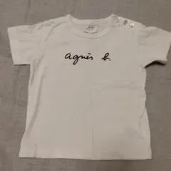 agnès b. ホワイト ロゴTシャツ　90