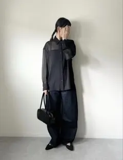 UNIQLO バギーカーブジーンズ 紺色 ユニクロ 人気色 25inch