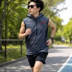 美品 NIKE Tech Nylon Hoodie Best Gray Mのサムネイル