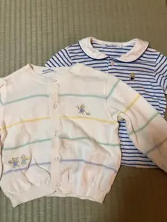 【最終値下げ】familiar カーディガン＆シャツセット 80センチ