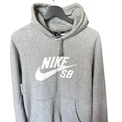 NIKE SB ナイキ パーカー フーディー プリントロゴ 古着 グレー