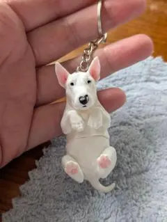 ブルテリア キーホルダー 犬 フィギュア
