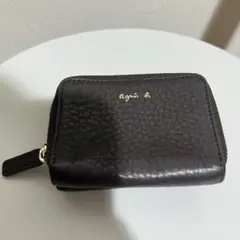 agnès b. ブラック 二つ折り財布 - メルカリ