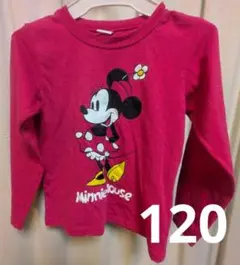 １２０　長袖　ミニーマウス　ロンT　カットソー 　ピンク　女の子　洋服
