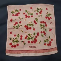 PINK HOUSE チェリー柄タオルハンカチ