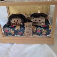 北海道の郷土民芸品「熊ボッコ」木彫り クマ 置物 ペア 2体セット 昭和