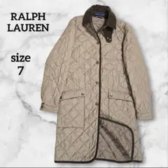 ラルフローレン キルティングジャケット コート コーデュロイ襟 ベージュ