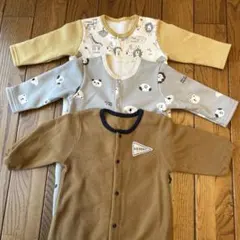 動物柄 フリースロンパース 60cm 70cm