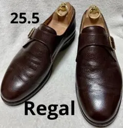 リーガルREGAL シングルモンク シボ革 ビジネスシューズ ドレスシューズ