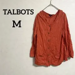 TALBOTS 【M】 オレンジ カーディガン 長袖 カジュアル 寒さ対策