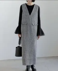 リエディ　Vネックツイードジャンパースカート