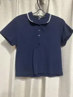 GU ラインポロシャツ(半袖) ネイビー