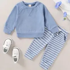 トレーナーストライプパンツセット