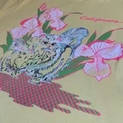 90年代 フルーツオブザルーム ネコ柄 アニマルTシャツ USA製
