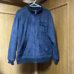ZONE FOR MEN ネイビー ジャンパー LL スウェード調　裏ボア