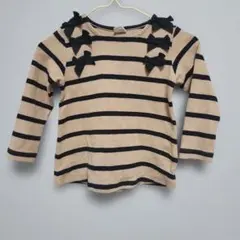 devirock ストライプリボン長袖カットソー 90-95