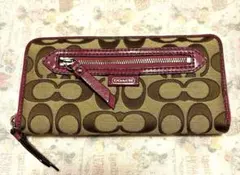 COACH コーチ 長財布 シグネチャー ラウンドファスナー