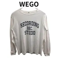 WEGO ウィゴー ロゴプリント 長袖Tシャツ カットソー ホワイト 秋