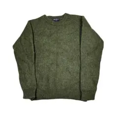 超激レア！！90s OLDUNIQLO オリーブグリーン リブ編みセーター S