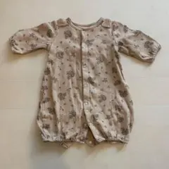 mamaraku ベージュ 花柄ロンパース 50-70cm