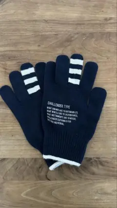 CHALLENGER TYPE ストライプ手袋 ネイビー