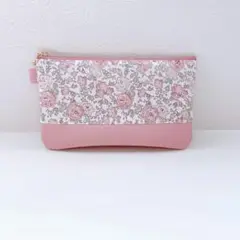 【数量限定】リバティ　フェリシテ　フラットポーチ☆通帳ポーチ