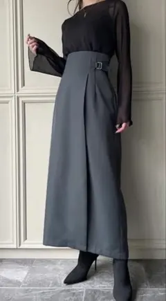 ロングタイトスカート チャコールのサムネイル