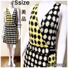 新品同様ダイアンフォンファステンバーグ アートスター切り替えパターンワンピースS
