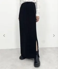 CITENラメロングタイトスカート ブラックのサムネイル