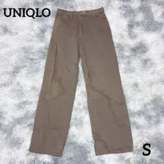 ユニクロ ワイドレッグ チノパンツ ブラウン