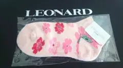 LEONARD 花柄ソックス 22〜24cm ピンク 新品未開封 50%off