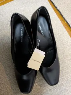 フワラク／パンプス／23cm／ 3E／ヒール7cm ／ブラック／fuwaraku