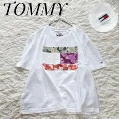 【新品】TOMMY　プリントTシャツ　ワンポイント刺繍　タグ付き　ホワイト　Mのサムネイル