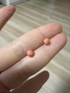 K18金　珊瑚 ピアス ピンク珊瑚 サンゴ 約5mm
