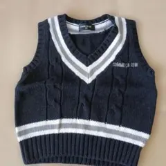 COMME CA ISM Vネックベスト 90サイズ 黒