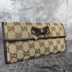 GUCCI GGキャンバス シェリーライン プリンシー Wホック 長財布のサムネイル