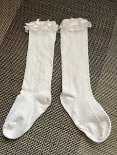 美品☆any FAM ☆キッズ 靴下 ☆ホワイト レース リボン