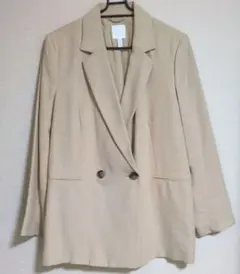 H&M ベージュ ダブルボタン テーラードジャケット EUR 40