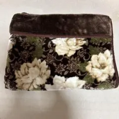 京都西川　花柄毛布 茶色とクリーム色　140✖️200