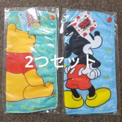ディズニー　ミッキーとプーさんのポケットタオル　2点セット