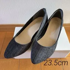 【未使用】23.5cm ラメパンプス 濃紺色 卒業式 入学式 フォーマル