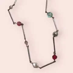 ネックレス　ハンドメイド　ヴィンテージ　ガラスビーズ　チェコ　エスニック　古着のサムネイル