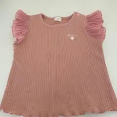 SIMPLE FREE ピンク フリル袖 Tシャツ 90